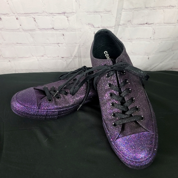 Converse Unisex Chuck Taylor Purple Glitter M-9 W-11 - Picture 1 of 12